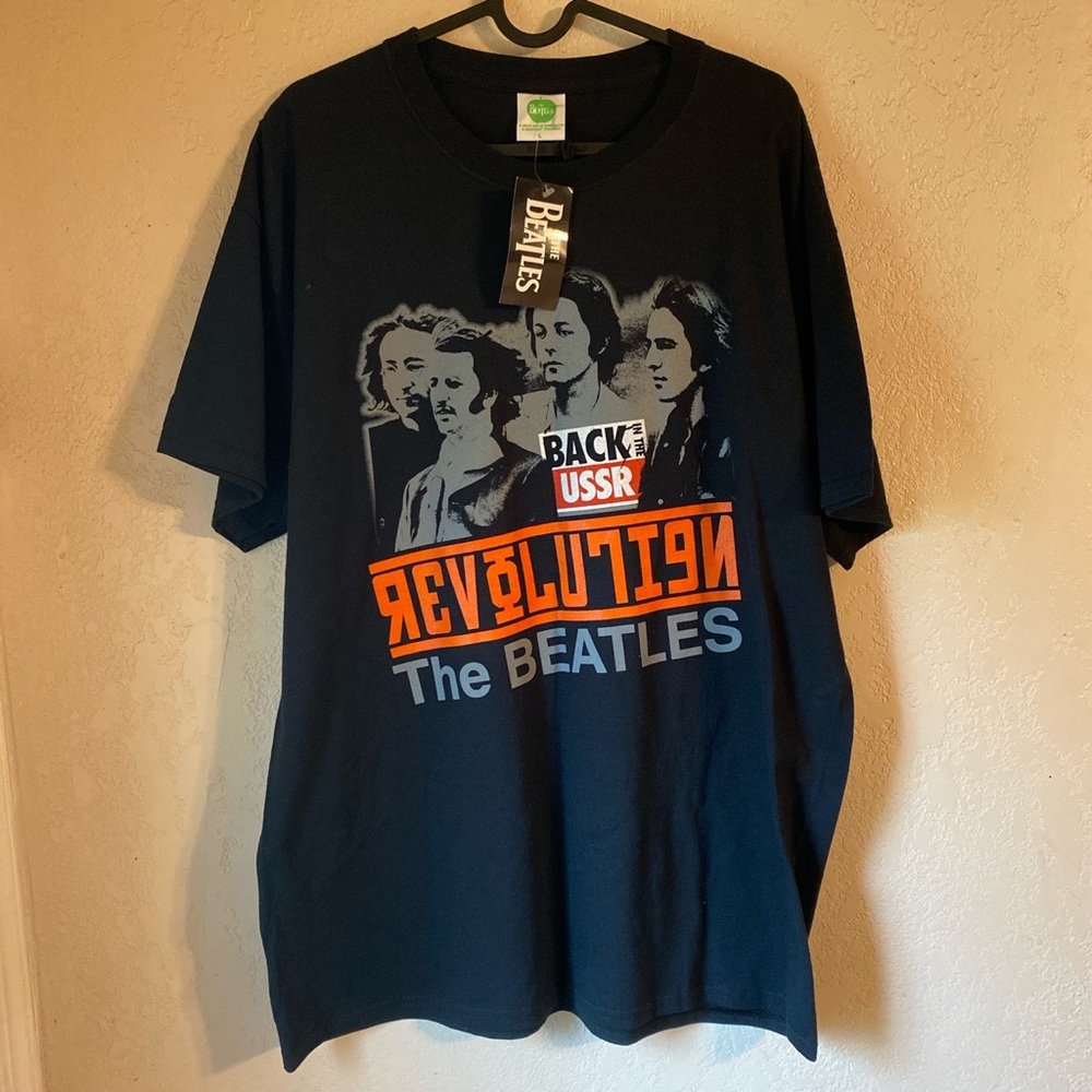 The Beatles back in the USSR shirt.